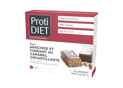 ProtiDiet - Bar Peanut Butter And Smooth Caramel Crisp | 7 x 43 g