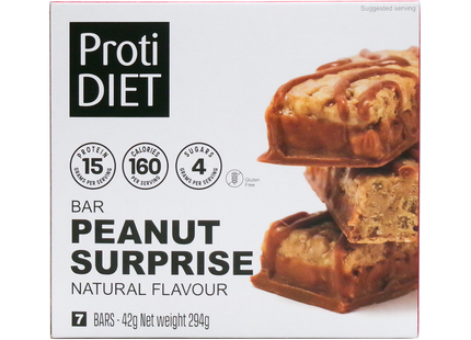 ProtiDiet - Barre Surprise Arachide | 7 Barres x 42 g