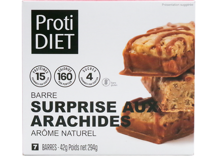 ProtiDiet - Barre Surprise Arachide | 7 Barres x 42 g