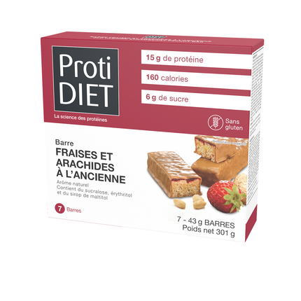 ProtiDiet - Old Fashion Strawberry Peanut Protein Bars