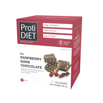 ProtiDiet - Raspberry Dark Chocolate Protein Bars