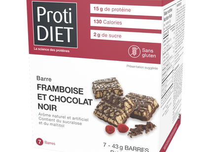 ProtiDiet - Raspberry Dark Chocolate Protein Bars
