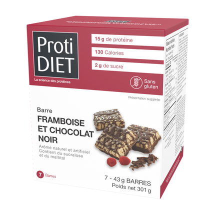 ProtiDiet - Raspberry Dark Chocolate Protein Bars