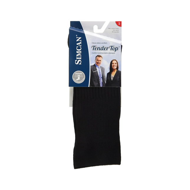 Simcan - TenderTop Diabetic Classic Dress Socks - Black | Small