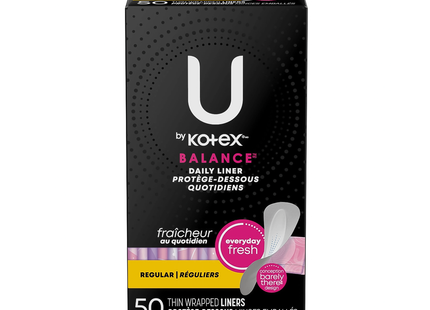 U by Kotex - Protège-Slips Quotidiens Équilibre - Réguliers | 50 Protège-Slips