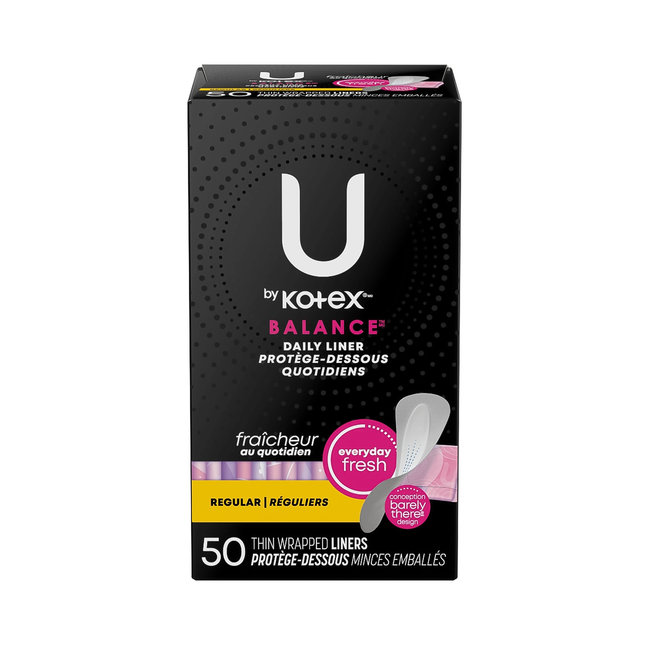 U by Kotex - Protège-Slips Quotidiens Équilibre - Réguliers | 50 Protège-Slips