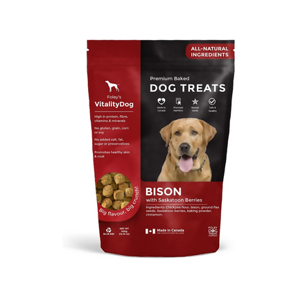 Foley's - Friandises pour chiens cuites au four de qualité supérieure - Bison aux baies de Saskatoon | 400g