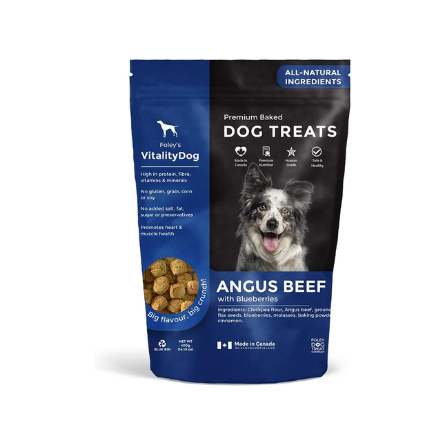 Foley's - Friandises pour chiens cuites au four de qualité supérieure - Angus aux bleuets | 400g