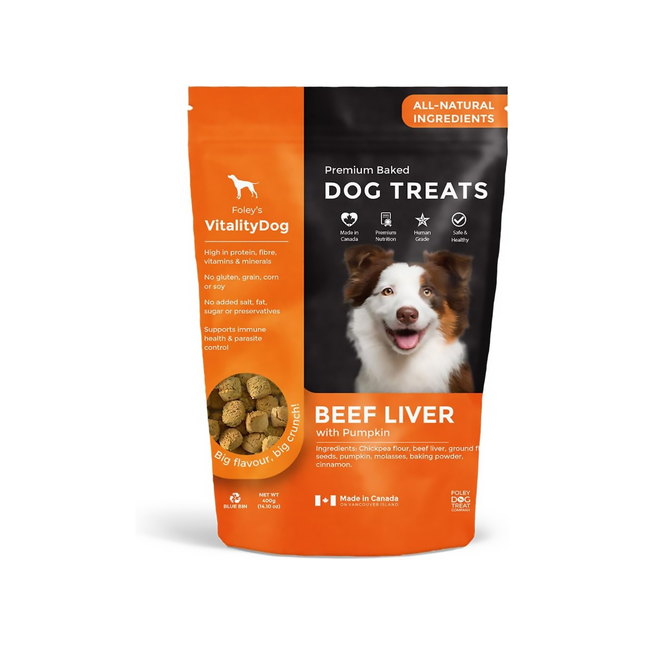 Foley's - Friandises pour chiens cuites au four de qualité supérieure - Foie de bœuf à la citrouille | 400g
