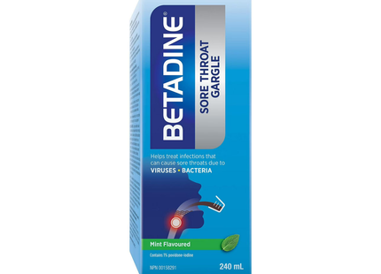 Betadine - Gargarisme pour maux de gorge - Aromatisé à la menthe | 240 ml