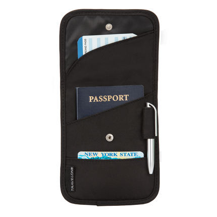 Travelon - Porte-carte d'identité et d'embarquement avec fermeture à pression