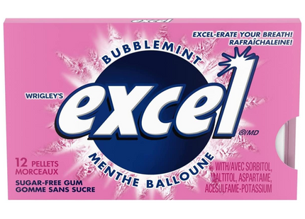 Excel - Gomme Bubble Mint sans sucre | 12 pièces x 1,4 g