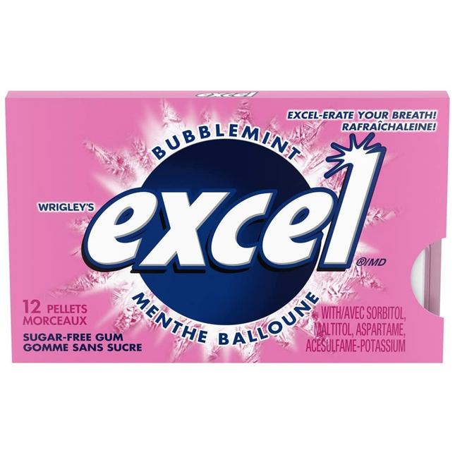 Excel - Sugar-Free Gum Bubble Mint | 12 pieces x 1.4 g