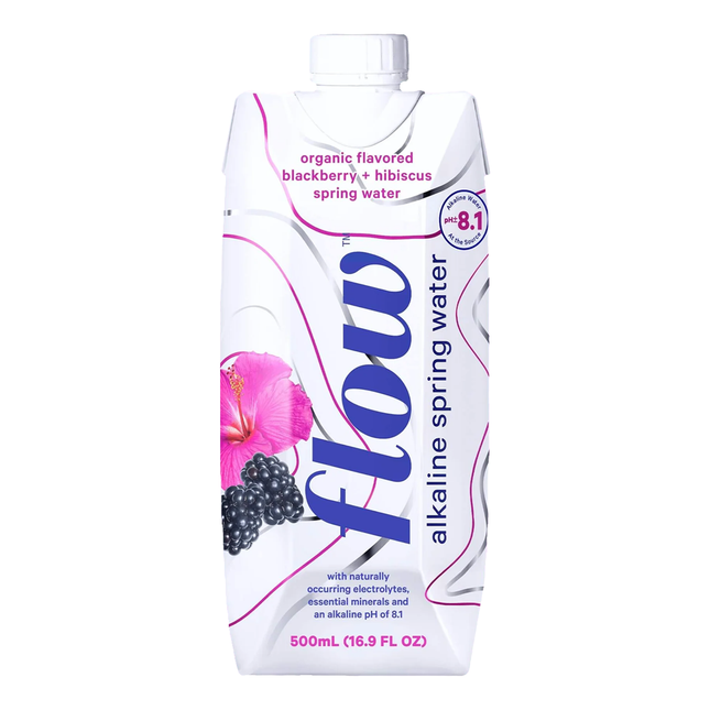 Flow - Alkaline Spring Water - Organic Blackberry + Hibiscus | 500 mL