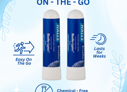Halls - Essential Oil Inhaler, Mentho-Lyptus Scent | 2 Pack