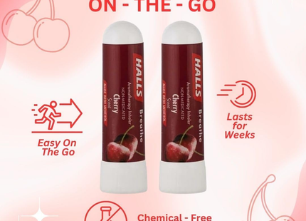 Halls - Essential Oil Inhaler, Cherry | 2 Pack