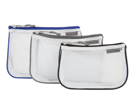 Travelon - Set of 3 Assorted Piped Pouches