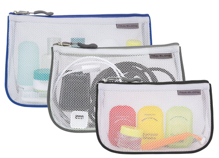 Travelon - Set of 3 Assorted Piped Pouches