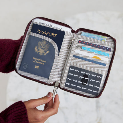 Travelon - Portefeuille zippé pour passeport avec blocage RFID