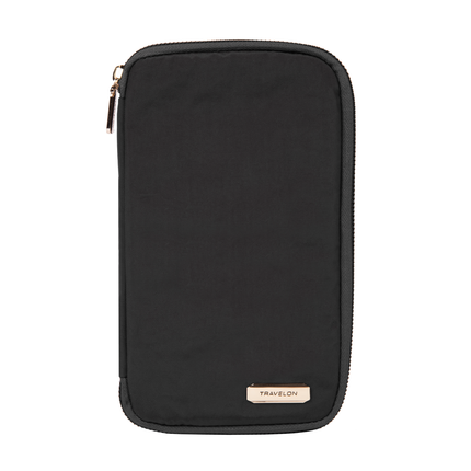 Travelon - Portefeuille zippé pour passeport familial avec blocage RFID