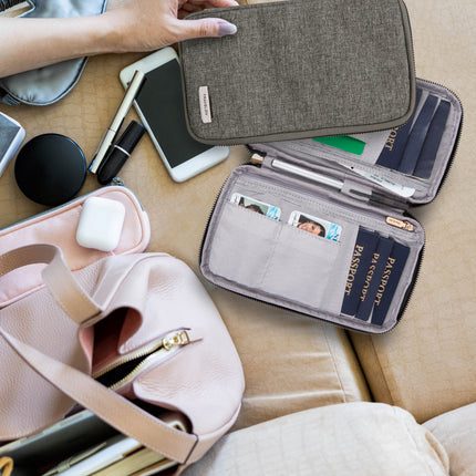 Travelon - Portefeuille zippé pour passeport familial avec blocage RFID