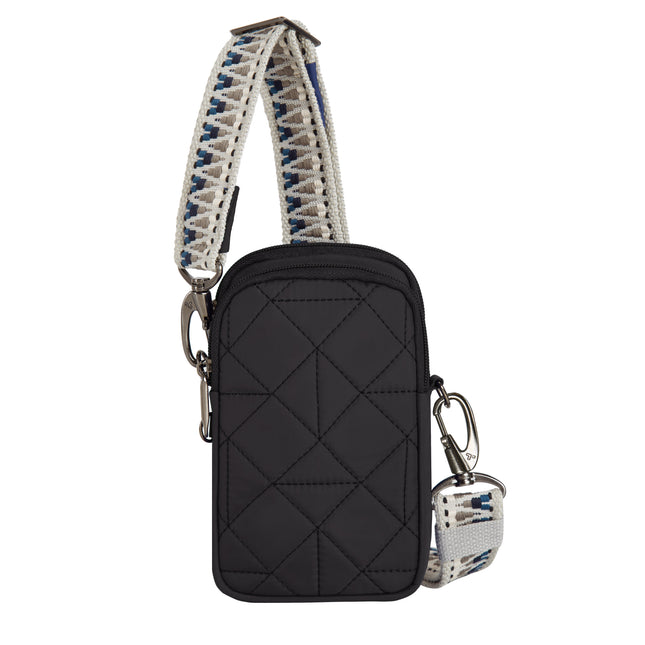 Travelon - Sac bandoulière antivol Boho à 2 compartiments pour téléphone, noir