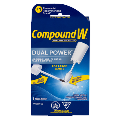 Compound W - Dual Power - Wart Removal System - with Liquid Medication & Freezing Therapy | 8 Applications