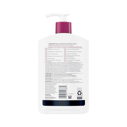 Lubriderm - Lotion hydratante avancée, pour peaux extra sèches et sujettes aux démangeaisons | 480 ml