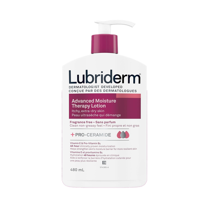 Lubriderm - Lotion hydratante avancée, pour peaux extra sèches et sujettes aux démangeaisons | 480 ml
