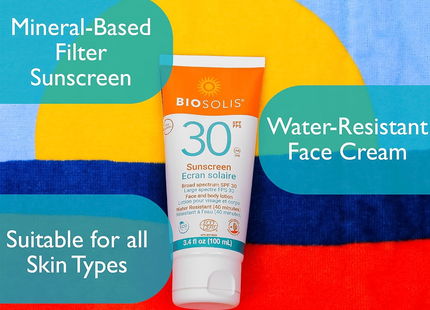 Biosolis - Crème solaire à large spectre FPS 30 | 100 ml