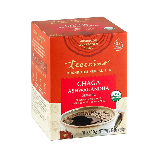 Teeccino - Infusion biologique Chaga Ashwagandha | 10 sachets