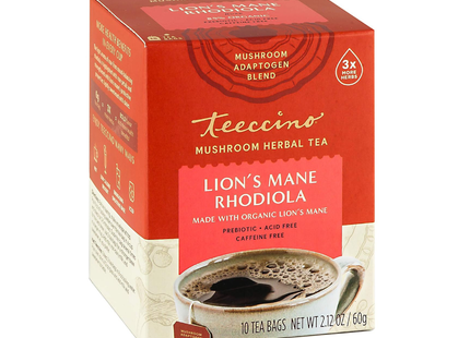 Teechino - Organic Lion's Mane Rhodiola Tea | 10 Bags