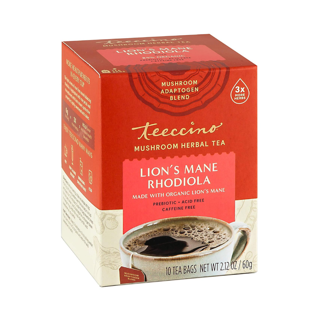 Teeccino – Thé biologique Crinière de lion Rhodiola | 10 sachets