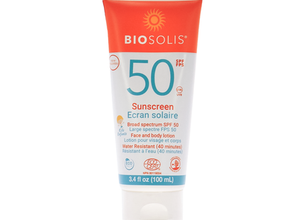 Biosolis - Crème solaire pour enfants à large spectre FPS 50 | 100 ml
