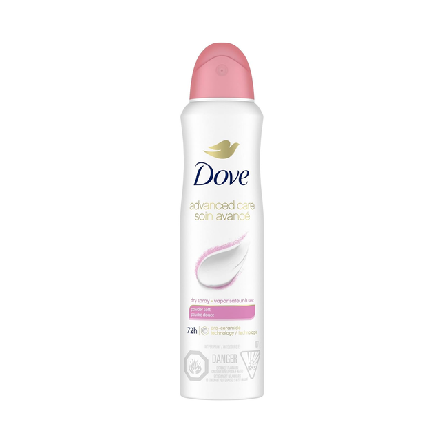 Dove - Advance Care - Antisudorifique en vaporisation à sec 48 heures - Parfum doux en poudre | 107g
