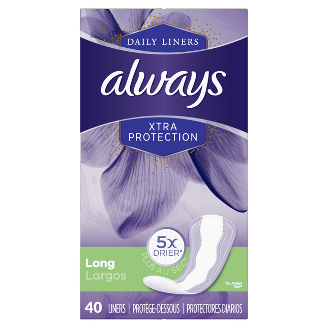 Always - Xtra Protection Long Daily Liners | 40 Liners