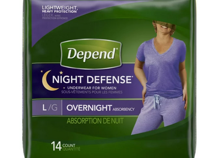 Depend - Night Defense Incontinence Overnight Underwear for Women - LARGE | 14 Count