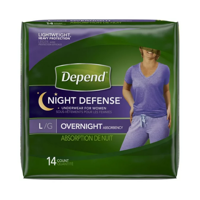 Depend - Night Defense Incontinence Overnight Underwear for Women - LARGE | 14 Count