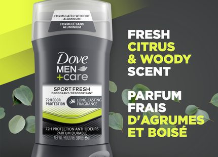 Dove Men+Care Déodorant Protection Anti-Odeurs 72H, Fraîcheur Sportive | 85 g