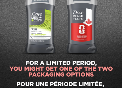 Dove - Men+Care 72H Odor Protection Aluminum-Free Deodorant, Sport Fresh | 85 g