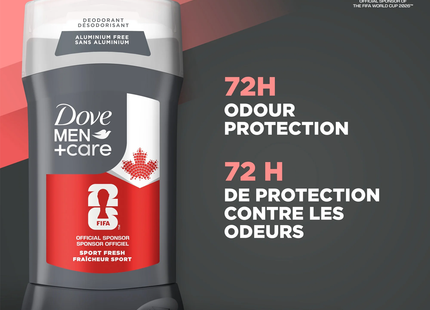 Dove - Men+Care 72H Odor Protection Aluminum-Free Deodorant, Sport Fresh | 85 g