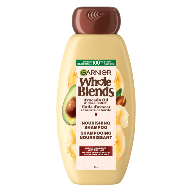 Garnier - Shampooing nourrissant à l'huile d'avocat et au beurre de karité Whole Blends | 370 ml