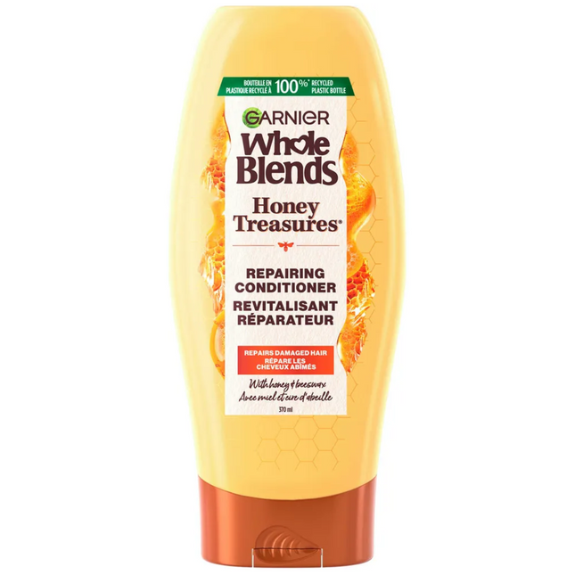 Garnier - Whole Blends - Après-shampooing réparateur Honey Treasures - avec miel et cire d'abeille | 370 ml