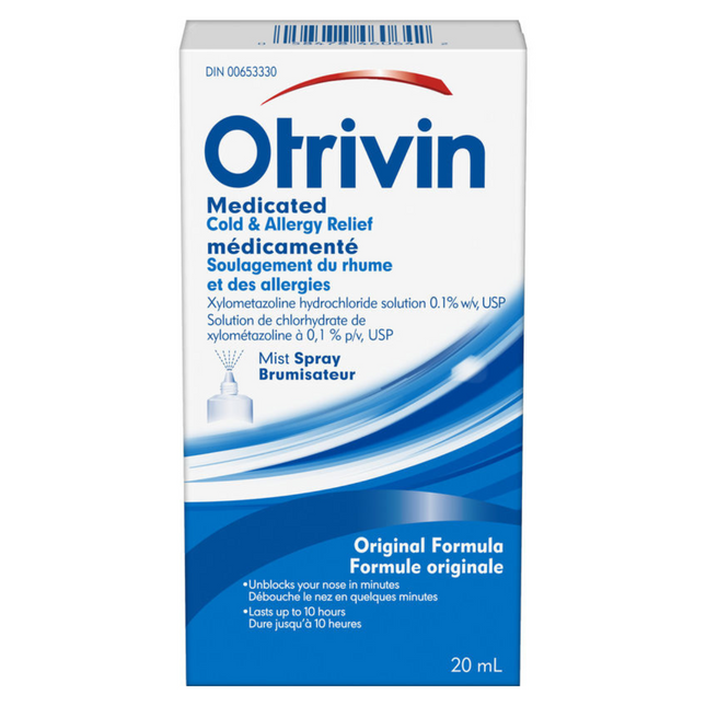 Otrivin - Medicated Cold and Allergy Relief Original Nasal Spray - Mist Spray | 20 mL