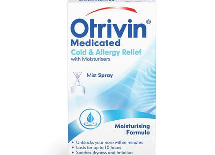 Otrivin Medicated Cold and Allergy Relief with Moisturizers Nasal Spray - Mist Spray | 30 mL