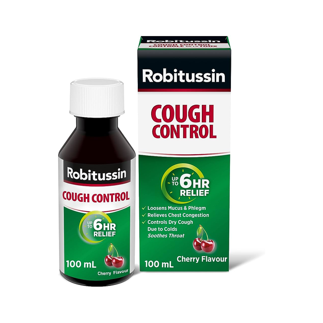 Robitussin - Contrôle de la toux 6HR - Saveur cerise | 100 ml