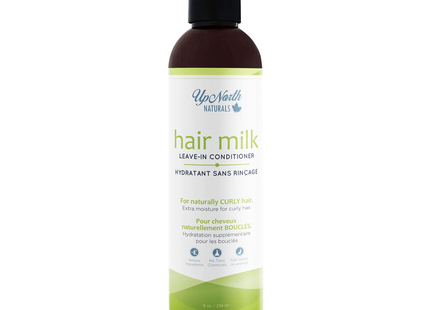 Up North Naturals - Après-shampooing sans rinçage au lait capillaire pour cheveux naturellement bouclés | 236 ml