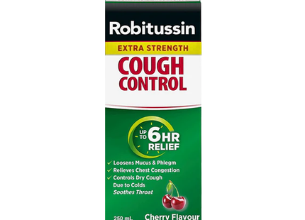 Robitussin - Cough Control Up To 6 Hour Relief Extra Strength, Cherry Flavour | 250 mL