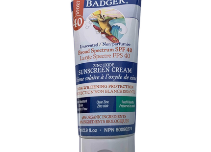 Badger - Sunscreen Unscented SPF40 | 87 mL