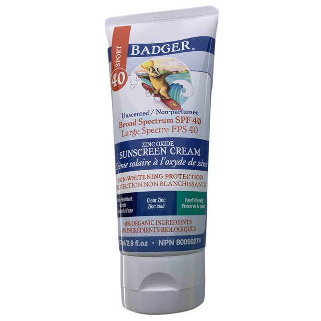 Badger - Sunscreen Unscented SPF40 | 87ML